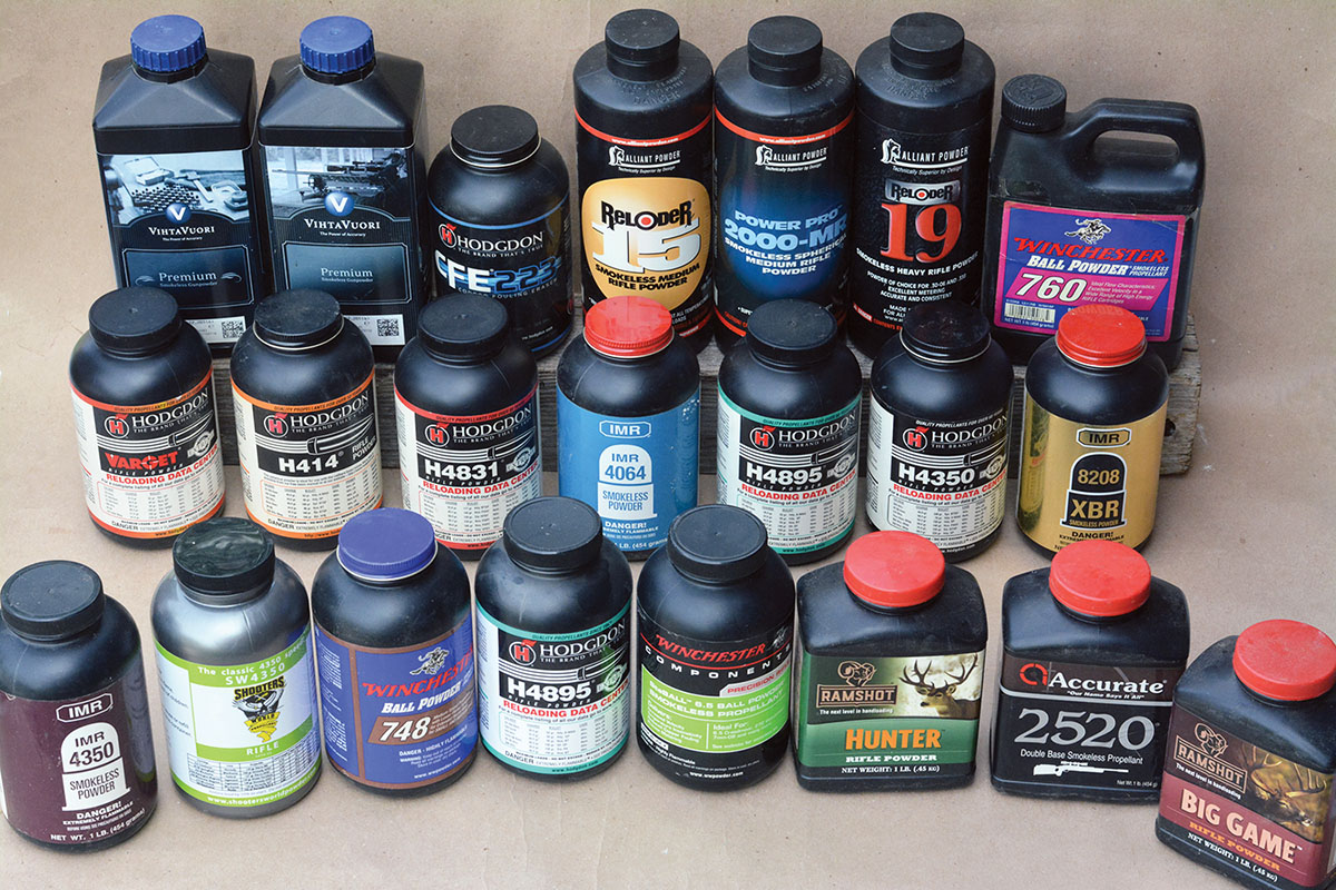 A variety of extruded and ball powders were used to develop 7mm-08 Remington data.